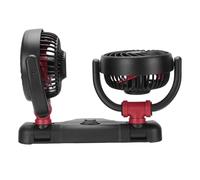 Alomejor Ventilador de Coche de Doble Cabezal, Ventilador de Coche Eléctrico ABS PP con 2 Velocidades, Cabezales Giratorios 360, Soporte Adhesivo para Sedán, SUV, RV, Camión, Refrigeración de