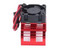 Alomejor Ventilador de Refrigeración para Motor de Coche RC con Disipador de Calor de Aleación de Aluminio, Ventilador ABS Ligero de 1.181 X 1.181 X 0.394 in para Motores sin Escobillas (rojo)