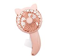 Alomejor Ventilador Manual de Mano Pequeño Ventilador de Refrigeración de Dibujos Animados Oreja de Gato de Prensa Manual para Turismo Camping Picnics, Mini Portátil Lindo para la Vida Diaria (PINK)