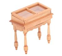 Alomejor Vitrina de Casa de Muñecas en Miniatura, Muebles Compactos de Madera con Tapa Abatible para Casas de Muñecas 1/12 (Color Madera)