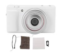 Alomejor Vlog con Pantalla de Flip de Color de 2.8 Pulgadas, Autofocus 80m Foto 5k3Video, F1.8 Apertura Grande Digital Zoom Compacto, Zoom 16x, Cámara Web USB para Fotografía (White)