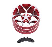 Alomejor Volante de Mano del Transmisor RC, Reemplazo del Volante de Aleación de Metal para FUTABA DUMBORC RadioLink WFLY, Controlador Duradero de Grado Hobby para RC Car Truck Drone (Rojo)