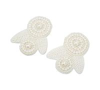 Alomejor Zapato con Perlas, Flor Brillante, Decoración DIY para Botas, Sandalias, Decoraciones Artesanales, 2 uds., para Zapatos de Boda, Adorno de Flores (Flores de bolas de perlas blanquecinas)