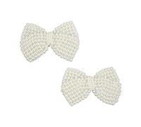 Alomejor Zapato con Perlas, Flor Brillante, Decoración DIY para Botas, Sandalias, Decoraciones Artesanales, 2 uds., para Zapatos de Boda, Adorno de Flores (Lazo de perla blanquecino)