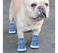 Alomejor Zapatos Deportivos para Perros, Zapatillas Antideslizantes Azules para Cachorros, para Mascotas, Exteriores, Interiores, Transpirables, 4 Uds. (4)