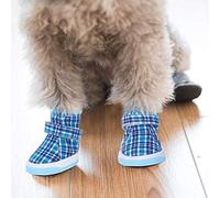 Alomejor Zapatos Deportivos para Perros, Zapatillas Antideslizantes Azules para Cachorros, para Mascotas, Exteriores, Interiores, Transpirables, 4 Uds. (Número 3 (14 X 2,9 X 2 cm / 5,5 1,1 0,8)