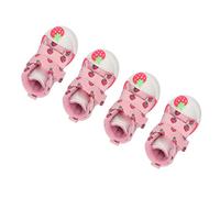 Alomejor Zapatos para Perros con Forro de Terciopelo, Botas Antideslizantes y Transpirables para Perros Pequeños, Paquete de 4 (4)