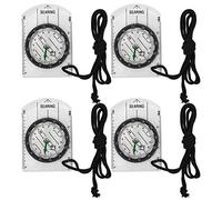 Alomejor1 Brújula Profesional para Orientación y Lectura de Mapas, Kit de 4 Unidades para Senderismo, Mochila, Navegación al Aire, Ideal para Niños y Adultos, Regalo de Supervivencia