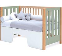 Alondra Cuna colecho 60x120 cm convertible (3en1) madera/verde-oliva