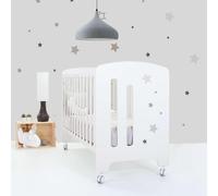 Alondra Cuna Colecho Bebe 120x60 (Cuna+Escritorio+Kit Colecho) de Madera Maciza 60x120 Evolutiva Blanca. Somier Regulable a 5 Alturas, Uso 0 a 4 años CU6002-K10