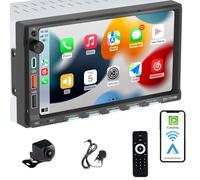 Alondy Radio Coche 2 DIN Bluetooth con Pantalla táctil de 7" Compatible con Apple CarPlay [Wireless ] Android Auto inalámbrico Cámara de visión Trasera Am/FM/RDS Radio Tipo-C USB Carga rápida de 3A