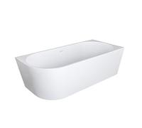 Aloni Bañera semiindependiente de esquina 180 x 80 cm derecha redonda acrílico blanco