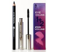 Alonia Cosmetics® Made in Italy - Juego de máscara de pestañas IPER VOLUMEN 3 en 1 extra volumen - alargador - Larga duración + lápiz para ojos seductor look vegano