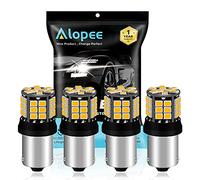 Alopee 4-Pack 1056 BAU15S 7507 12496 1156PY PY21W RY10W No Brillante de ámbar/Amarillo 2835 39-SMD 9-30V Luces LED de Repuesto para Luces de Intermitentes Bombilla Intermitente