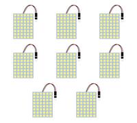 Alopee - 8-Pack Blanco 600lums 5050 48-SMD 12V DC Luz LED para Remolque de Automóvil Camper RV Panel de Iluminación Interior Mapa de Cúpula Luces de Techo de Techo con 8 X T10, Adaptador de Festón