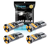 Alopee Pack de 4 Bombilla T10 W5W Led Canbus 12V Ámbar Interior Coche Repuesto para T10/501/W5W/194/168/2825 Luz de Cúpula, Luz de Maletero, Luz de Matrícula, Luz de Marcador