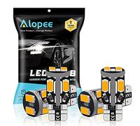 Alopee Paquete de 4 Bombilla T10 W5W Led Canbus 12V Ámbar Interior del Coche de Repuesto para 501/194/168/2825 Salpicadero, Cúpula, Maletero, Matrícula, Marcador y Luz de la Puerta, 10SMD 5730 Chips