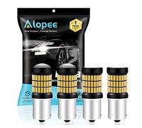Alopee Paquete de 4 Lámparas Naranja/Amarillo 1056 BAU15S 7507 12496 5009 PY21W LED 9-18V-DC, AK-4014 60 SMD Bombillas de Repuesto para Señales de Giro Señales de Giro Señales de Giro