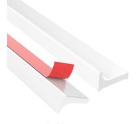 alophoty 1M Barrera Agua Ducha Blanco - Perfil Silicona Ducha, Impermeable, Plegable, Fácil Instalación, Previene Desbordamientos y Filtraciones
