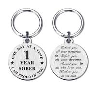 Alotozo Llavero de recuperación sobrio, regalos de sobriedad para mujeres y hombres, fichas AA con años de sobriedad, regalo anónimo de alcohólicos, regalos sobrios de 1 año 02, S