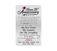 Alotozo Tarjeta de aniversario de boda de 20 años - Tarjetas de aniversario de boda 20 regalos para marido y esposa - Tarjeta de aniversario de 20 años para él y ella