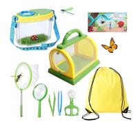 alouweekuky Conjunto Explorador al Aire Libre Kit de Exploración para Niños, Incluye Red para Mariposas, Recipiente para Insectos, Atrapador de Insectos, Caja de Observación, Pinzas para Insectos
