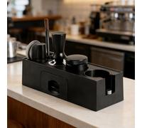 alouweekuky Tamper Station 51-58mm con Cajón de Almacenamiento, Universal Kit Cafe Barista Prensador de Cafe Station en ABS Soporte para Manipulación de Café para Portafiltros, Tamper y Distribuidor