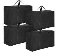 Alowor Pack de 4 Bolsas de Almacenamiento Extra Grandes 210L Súper Resistentes, Gran Caja de Almacenaje de Material Oxford 600D para Mudanza de Ropa, Edredones, Ropa de Cama con Cremalleras