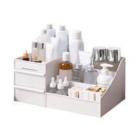 ALOXE Caja organizadora de cosméticos con cajones, caja de plástico para almacenamiento de artículos de papelería | Organizador de maquillaje para mujeres