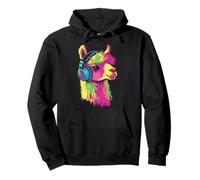 Alpaca Animal Motif Music Auricular Obra Artwork Alpaca Sudadera con Capucha
