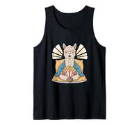 Alpaca Feliz con Palomitas de maíz Diseño de Animales Camiseta sin Mangas