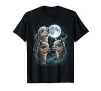 Alpaca Funny Howl Luna Llena Extraño Maldito Camiseta