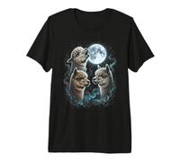 Alpaca Funny Howl Luna Llena Extraño Maldito Camiseta Premium