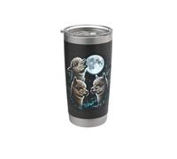 Alpaca Funny Howl Luna Llena Extraño Maldito Vaso térmico de acero inoxidable de doble pared