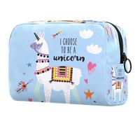 Alpaca I Choose to Be a Unicorn - Bolsa de cosméticos para mujer, neceser de viaje, bolsa organizadora de maquillaje grande con cremallera, multicolor, 18.5x7.5x13cm/7.3x3x5.1in, Neceser