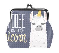 Alpaca I Choose To Be a Unicorn - Carteras de Piel sintética para Mujer, Monedero con minihebilla para niñas