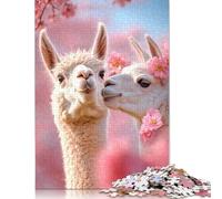 Alpaca Love in Bloom Rompecabezas Imposible,desafío for Adults Entretenimiento Creativo 1000 Piezas Obra De Arte De Juego De para Adultos Y Niños 1000pcs (40x28cm)