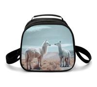 Alpaca on the Grass - Bolsa de almuerzo cruzada pequeña aislada con correa de hombro ajustable, lonchera reutilizable para el trabajo, picnic, viajes