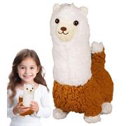 Alpaca Stuffed Animal, Cute Electric Alpaca Pillow, Soft Velvet Plush with Sounds, Interactive Toy for Birthday, Christmas, Girls, Kids, Nursery Room, 5x6.69x3.94 Inches