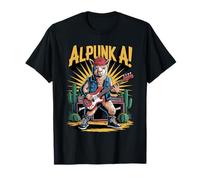 Alpaca tocando bajo cactus desierto música estilo punk Camiseta