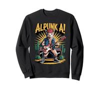 Alpaca tocando bajo cactus desierto música estilo punk Sudadera