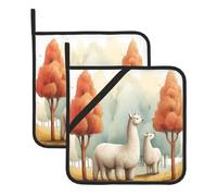 Alpacas Under The Redwood Trees - Soportes cuadrados para macetas a prueba de calor (juego de dos) 8 x 8 pulgadas: telas de calidad, antiquemaduras y fácil de limpiar