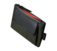 ALPAKA Cartera compacta con cremallera para uso diario y de viaje, almacena hasta 14 tarjetas, dinero en efectivo y cambio suelto, cartera minimalista resistente a la intemperie, tela verde oscuro