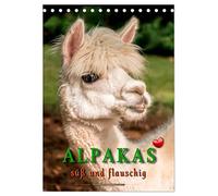 Alpakas - süß und flauschig (Tischkalender 2026 DIN A5 hoch), CALVENDO Monatskalender: Eindrucksvolle Bilder der niedlichen Tiere.