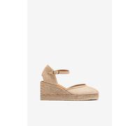 Alpargata de cuña baja en rejilla Beige 41