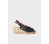 Alpargata de cuña estilo peep toe | LAILA-P 41 NEGRO