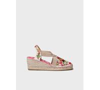 Alpargata de mujer con cuña y bordado multicolor | MONTJOI 45 PEONIA