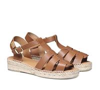 Alpargata estilo cangrejeras para mujer en piel - EMMA - Nougat, 41 EU