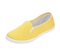 Alpargata Mujer Confort Zapato de Lona Mujer Zapato Plano Casual Alpargata Ligero Transpirable Zapatillas Bajas Color Sólido Zapatillas De Caminar Minimalista, amarillo, 37 EU