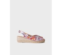 Alpargata peep toe de mujer con cuña en piel | BERNIA-PM 39 TAUPE